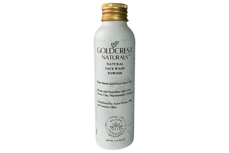 Goldcrest Naturals Natural Face Wash Powder–Waterless Cleanser for Acne-Prone, Oily, Sensitive Skin–Cruelty-Free, Plant-Based, Preservative-Free–Gently Exfoliates with Organic Neem & Niacinamide, 2oz