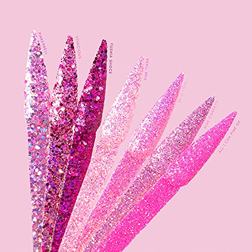 Kiara Sky Nail Art 3D Glitter 1 oz | Sprinkle On Collection | Mix with Acrylic, Gel Polish or dip Powder | All I Can Pink of