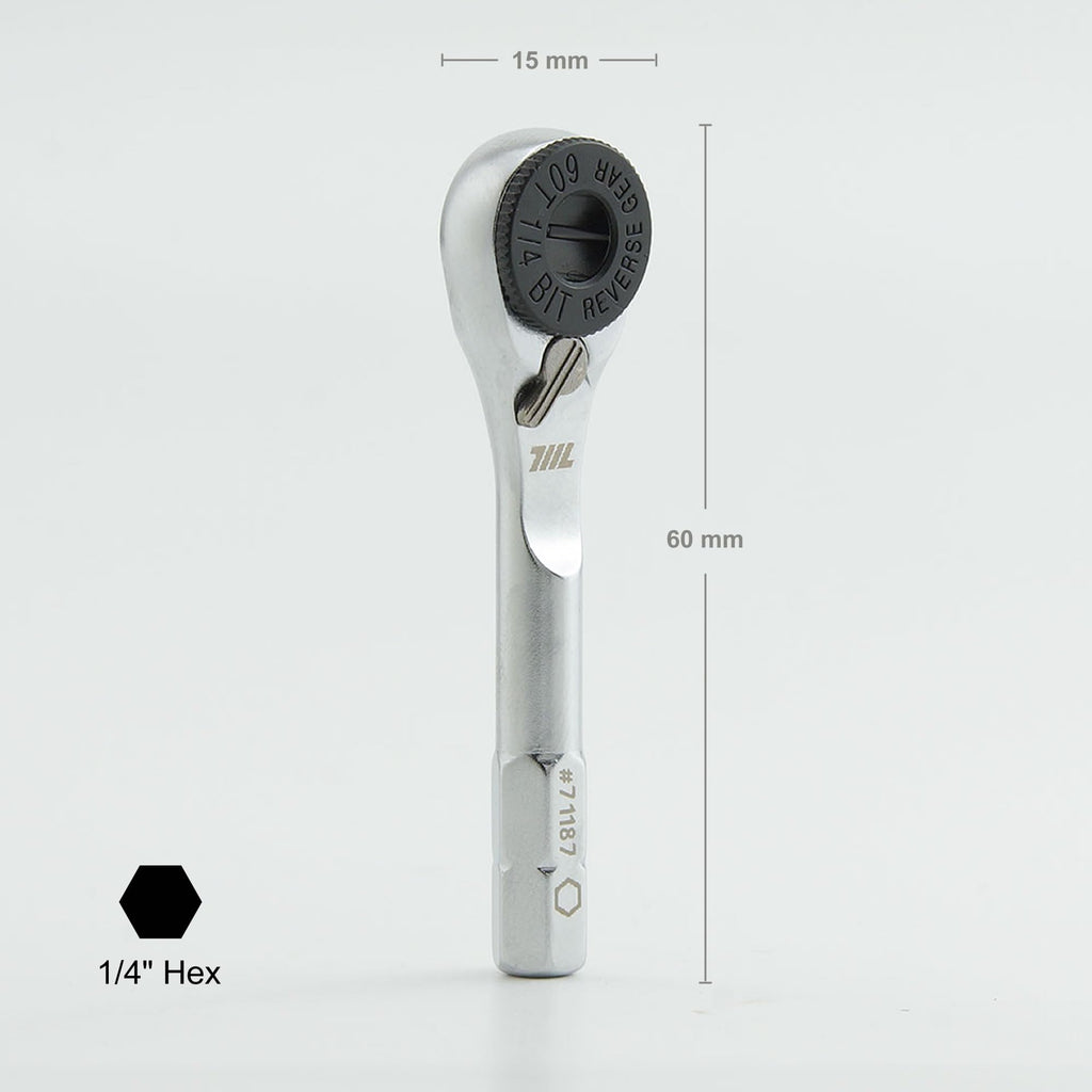 711L Hex End EDC Ratchet Wrench - Accessory for Multitools with 1/4" Hex Bits Adapters - Compatible with 1/4 Inch Socket Extensions
