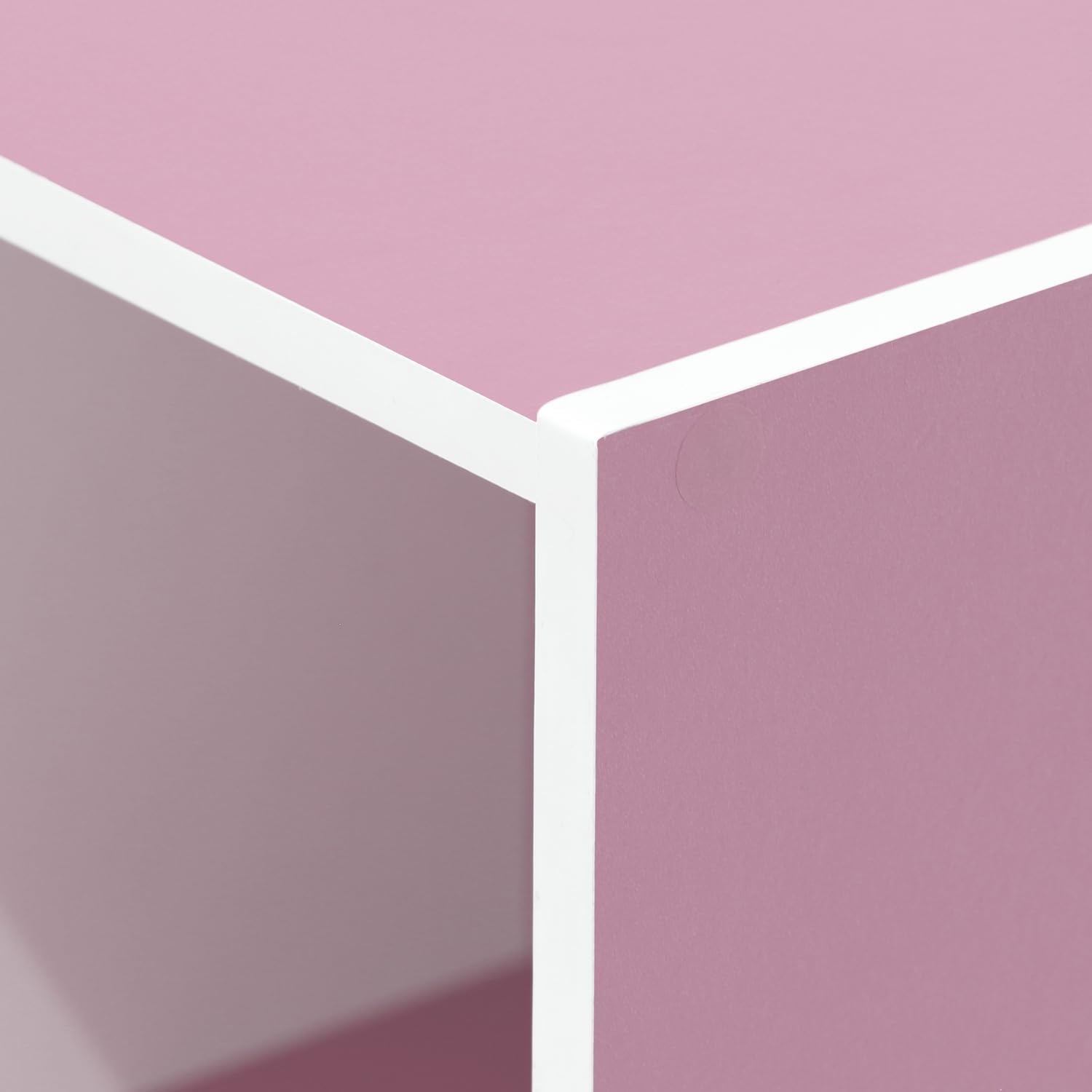 Furinno LUDER 3-Cube Bookshelf - Stylish Open Shelves for Easy Assembly | White/Pink, 9.3 x 12 x 31.5