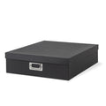 Soul & Lane - Black Scrapbook Photo Storage Box with Lid, 14.8x13x3.7 In