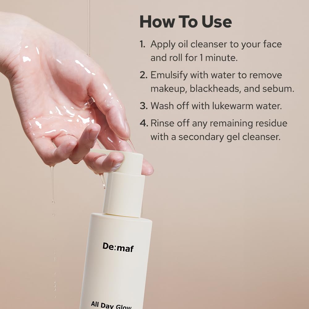 De:maf All Day Glow I'm So Jelly Olive Oil Cleanser, 75% Olive Oil, Jelly-like Makeup Remover for Pore Cleanse, Suitable for Sensitive Skin, Korean Skincare (150ml, 5.07, Fl Oz)