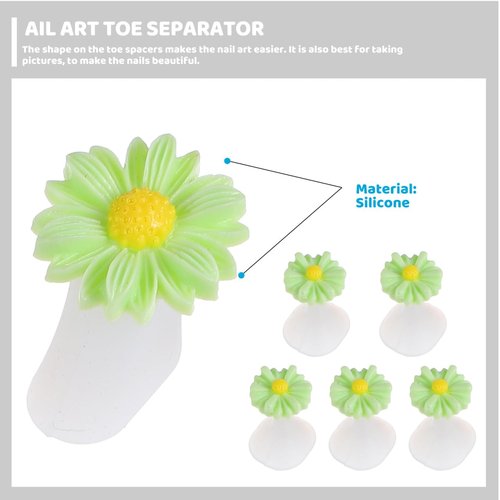 Flower Silicone Toe Separators for Women, Pedicure Toe Spacers Nail Separators for Comfortable Manicure and Nail Polish Application Reusable Dividers for Home and Salon Use