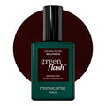 Manucurist Green Flash LED Hollyhock - Black Cherry Red Gel Nail Polish - Blackish Red Gel Polish - Vegan, 12-Free, Plant-Based - Strengthens and Protects the Nail - Made in France - 0.5 fl oz