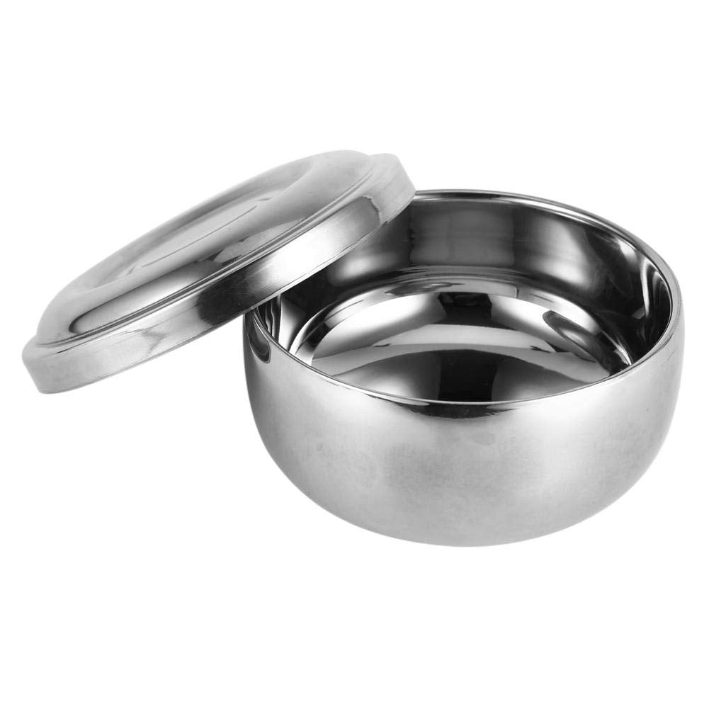 Shaving Soap Bowl with Lid for Men – Premium Stainless Steel Beard Shaving Cup, 4-Inch Deep Foam Bowl for Cream & Lather, Durable & Rust-Proof