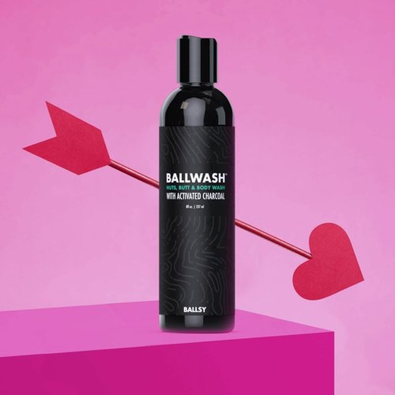 Ballsy Ballwash Charcoal Body Wash for Men - Moisturizing Men’s Bodywash with Coconut Oil – Soap for Men & Great for your Most Intimate Areas, 8oz