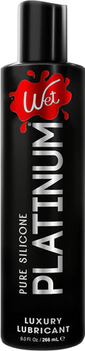 Wet Platinum Silicone-Based Personal Lubricant | Ultra Smooth, Super Slick, Hypoallergenic, Long-Lasting Performance, Waterproof Formula| Lube for Men, Women & Couples, 9 fl oz