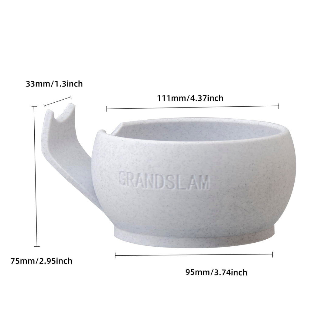 Grandslam Shaving Soap Bowl Kit For Men, Shaving Brush and Bowl, Shaving Bowl with Ridges, Shaving Mug with Brush Stand, Shaving Soap Bowl with Knob Handle, Great for Traveling and Use at Home