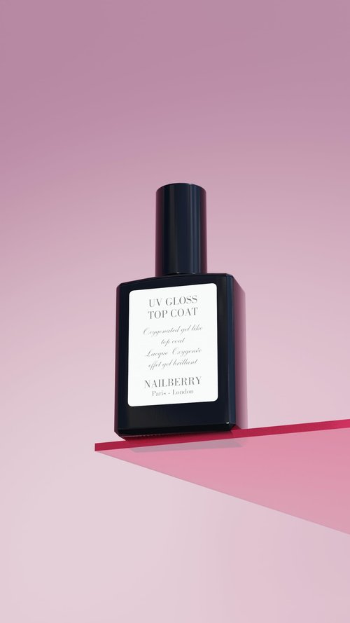 Nailberry UV Gloss Top Coat | Gel-Like Finish Nail Top Coat | Fast Drying Without UV or LED Lamps | Chip-Resistant, Oxygenated Gloss Top Coat | Vegan | Certified Halal & Cruelty Free | 25-Free | 15 ml