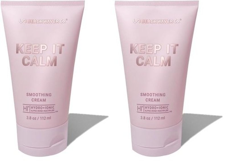 Beachwaver Co. Keep It Calm Smoothing Cream - Anti-Frizz Styling Cream (3.8 Oz) in Polynesian Pink Sugar | Pack of 2