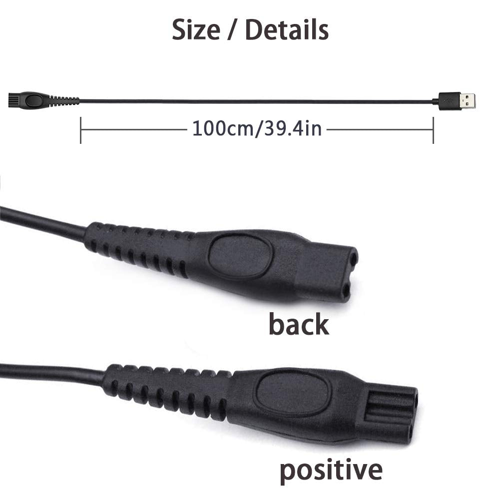 Shaver Power Cord for Philips-Norelco HQ8505 Norelco 7000 5000 3000 Series Shaver USB Charger Line 5V Replacement Charger Cord