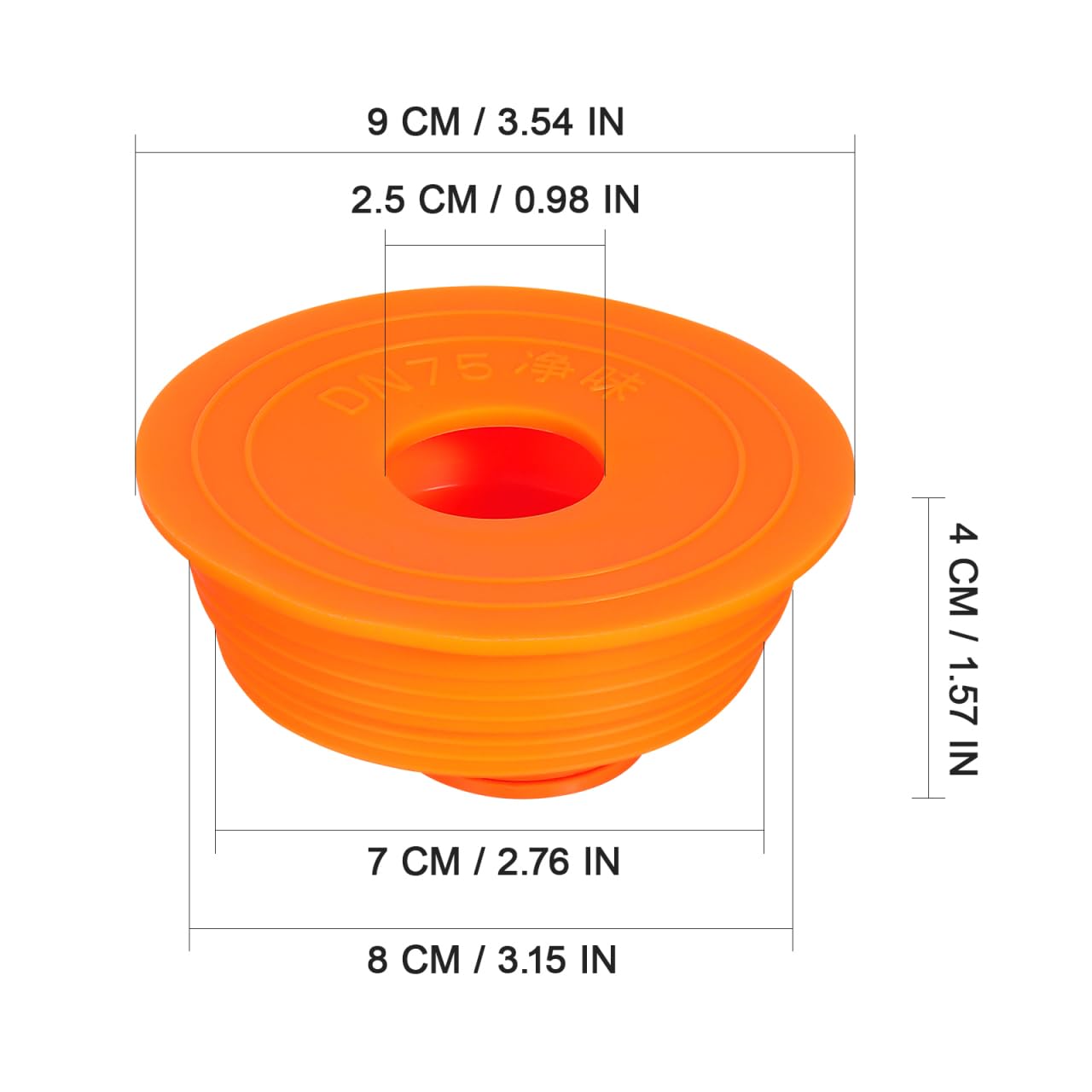 Uonlytech Drain Backflow Preventer Silicone Odor Proof Drainage Trap Sewer Pipe Sealer for Home Washing Machine Bathroom Insert Drain Plug (Orange)