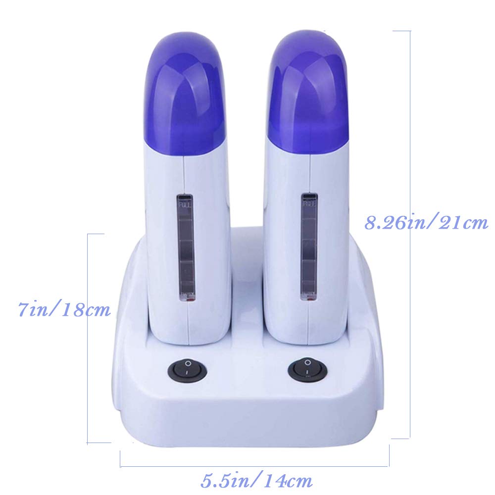 Nynelly Portable Double Depilatory Roll on Wax Warmer with Heater Base