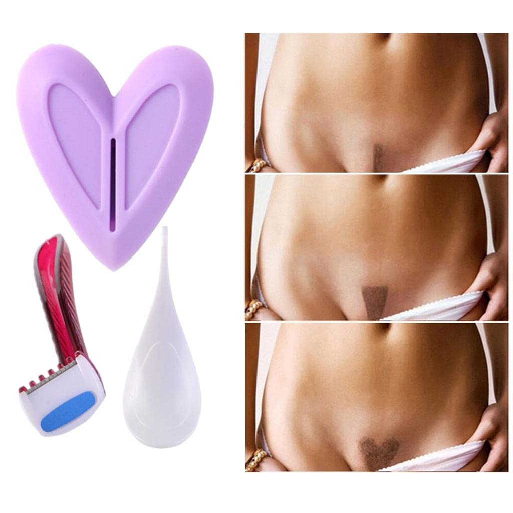 Amagogo Female Hair Removal Stencil Set for Bikini Area, Heart, Optional