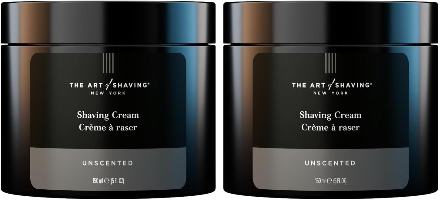 The Art of Shaving Unscented Shaving Cream for Men - Beard Care,Protects Against Irritation and Razor Burn,Clinically Tested for Sensitive Skin,5 Fl Oz,(Pack of 2)