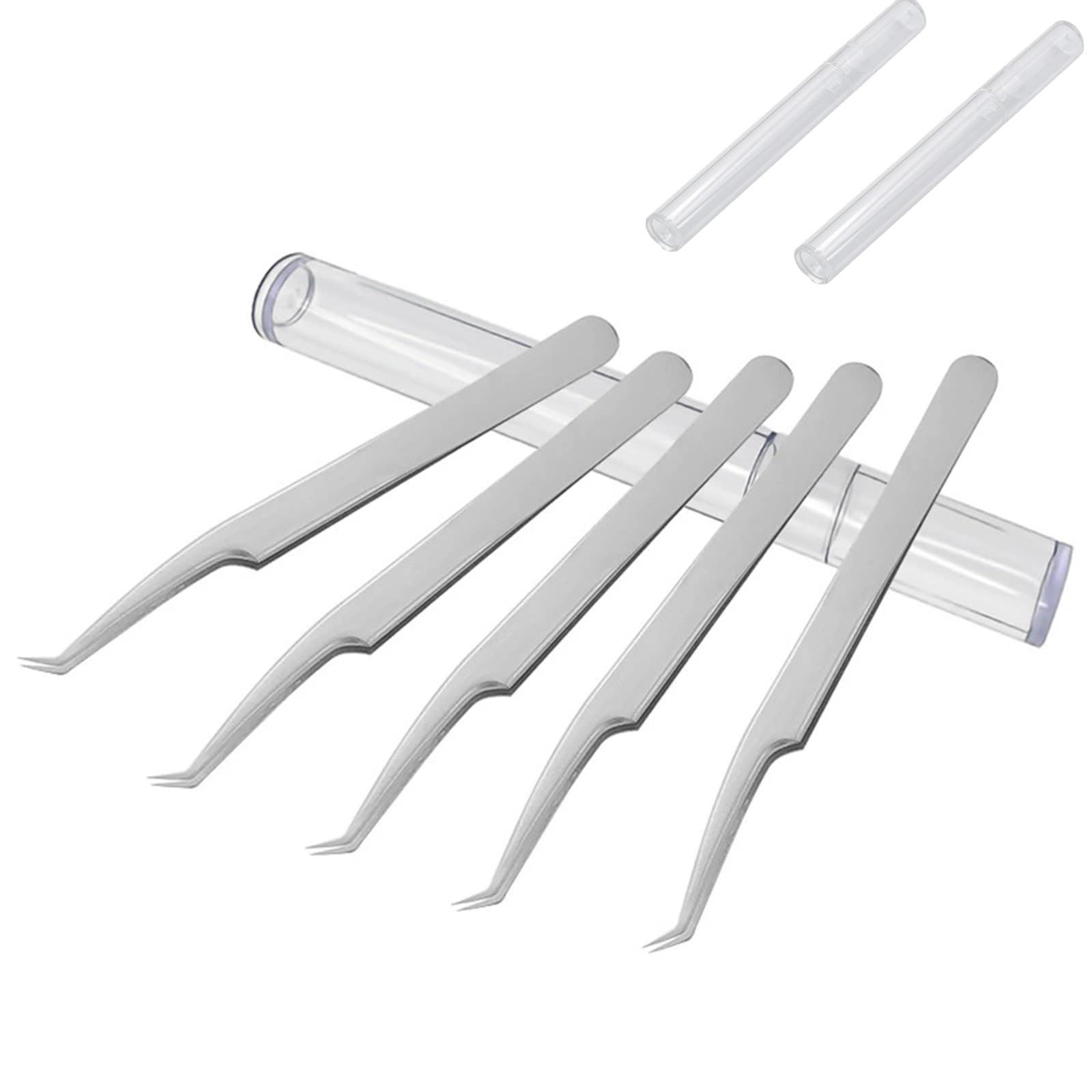 2 Packs Professional Tweezers Storage Case, Tweezers Organizer Eyelash Extension Tools Travel Small Box for Clip Manicure Tool
