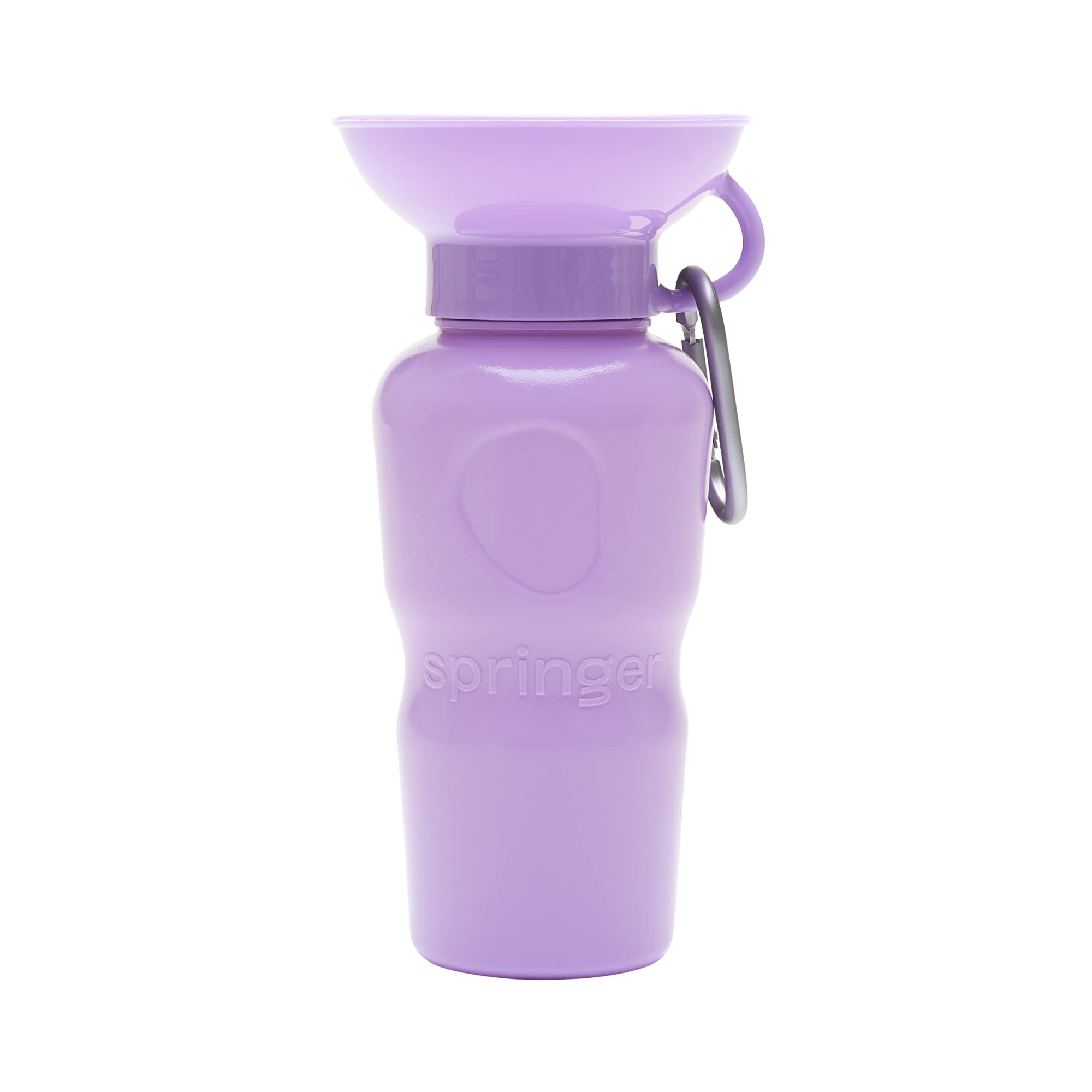 Springer Dog Water Bottle | Portable Travel Drinking Feeder Dispenser for Dogs & Puppies | As Seen on Shark Tank | Leak-Proof Bowl | BPA-Free | Outdoor Walking, Hiking & Travel | 22oz Lilac
