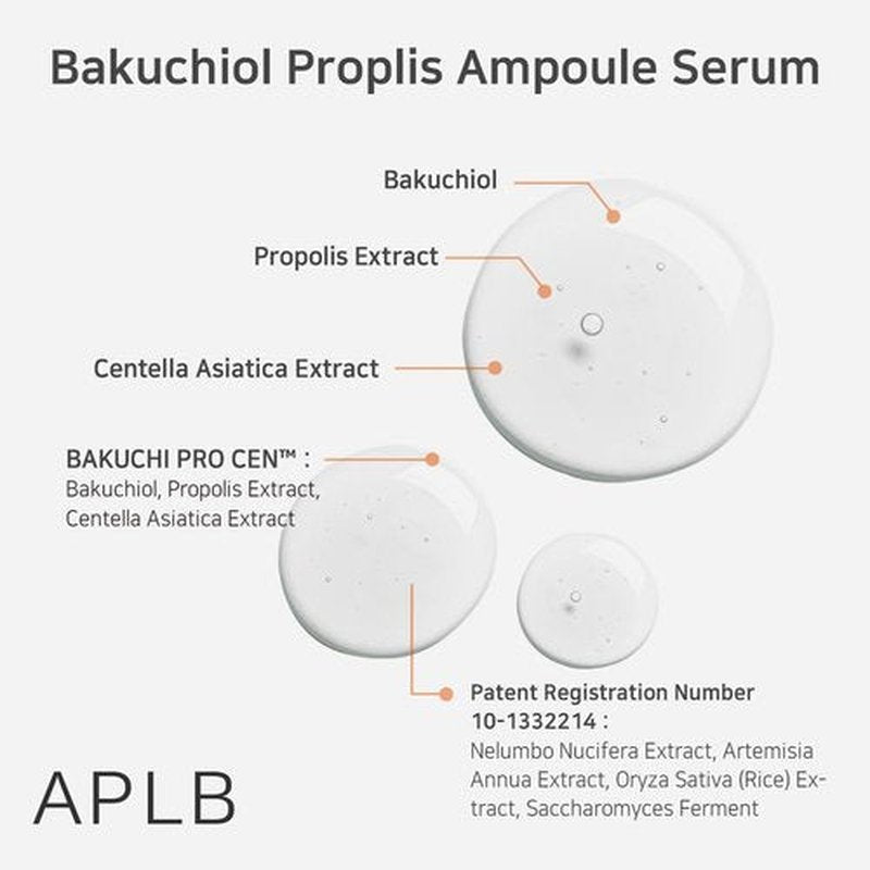APLB Bakuchiol Propolis Ampoule Serum | BAKUCHI PRO CEN™ 30.7% 1.35 FL.OZ/Korean Skincare, Wrinkle care, Elasticity care, Revitalize for gentle and improve skin texture