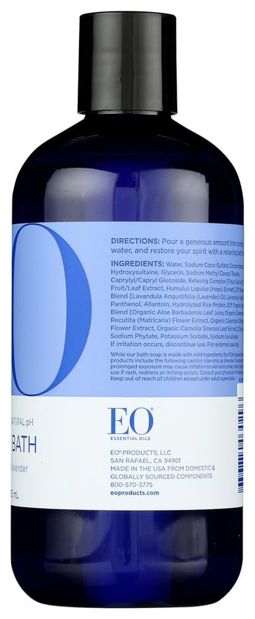 EO Bubble Bath - Organic French Lavender Relaxation Formula | 12 Fl Oz