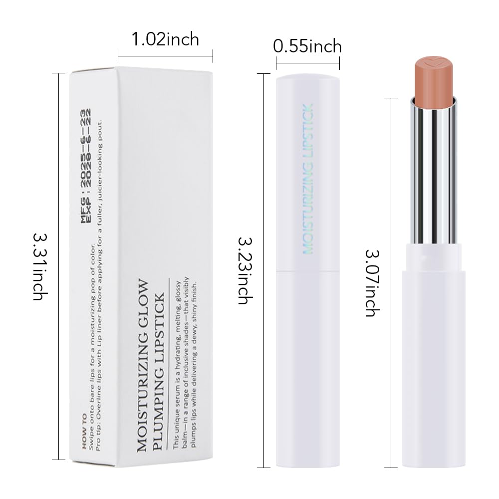 HHLTOH 1Pcs Tinted Lip Balm Moisturizing Lipstick – Waterproof Hydrating Matte Lip Balm for Women, Creamy Natural Color Stain for Dry Lips, Soft Matte Finish with Subtle Scent (#07 Almond Skin)