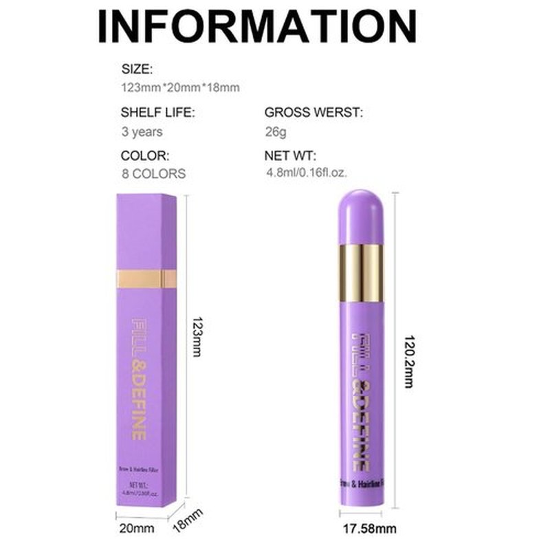 JUAAZIN 3 In 1 Hair Color Concealer Stick - Temporary Gray Hair Cover Up, Root Touch Up Hair Mascara with Precision Applicator, Waterproof Long Lasting for Eyebrows Beard Hairline 05# Red Brown