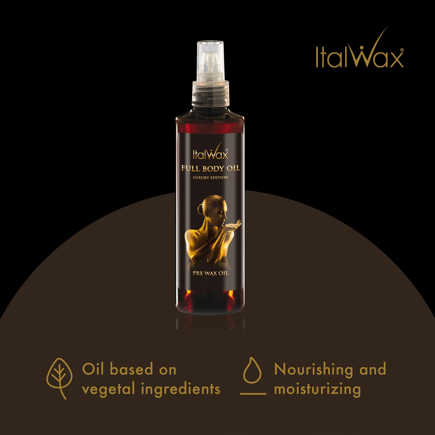 Italwax Luxury Full Body Oil - 250ml / 8.45fl.oz - Prepare the skin for the waxing procedure - Guarantees easy wax application