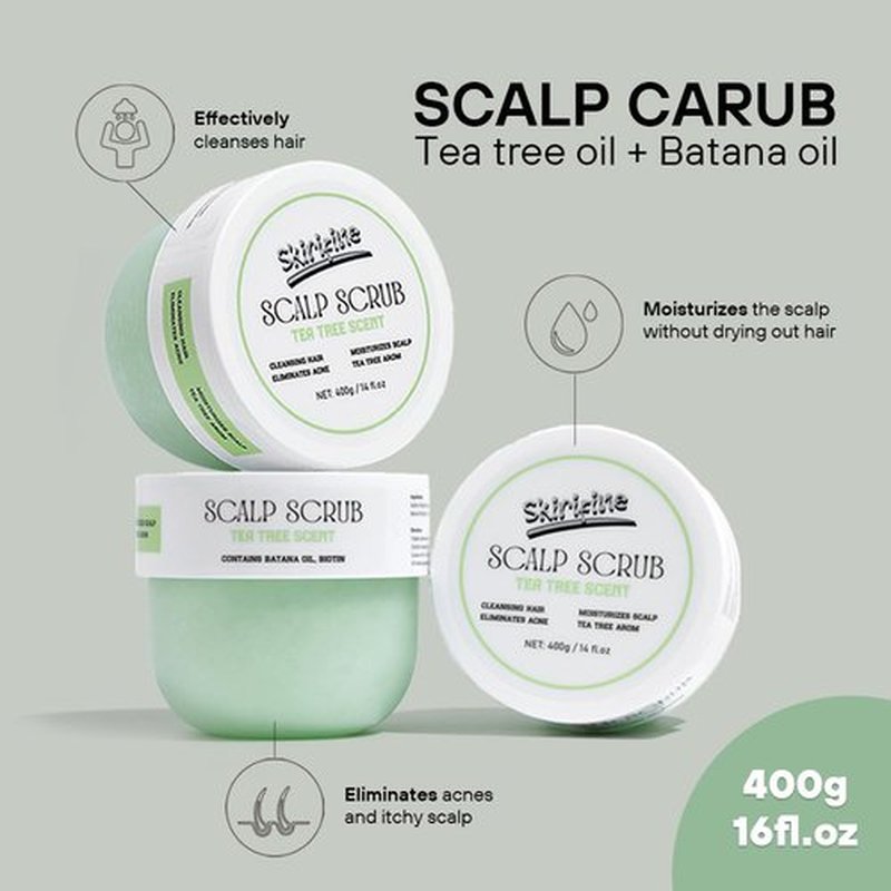 Tea Tree Scalp Scrub - Exfoliating & Moisturizing Treatment for Dry Scalp | 400g (14 fl. oz)