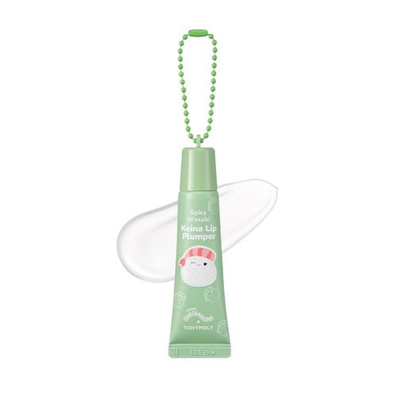 TONYMOLY Keina Keychain Lip Gloss - Spicy Wasabi Sheer, Plumping & Hydrating, Non-Sticky Shine, 11ml | Fun Limited Edition
