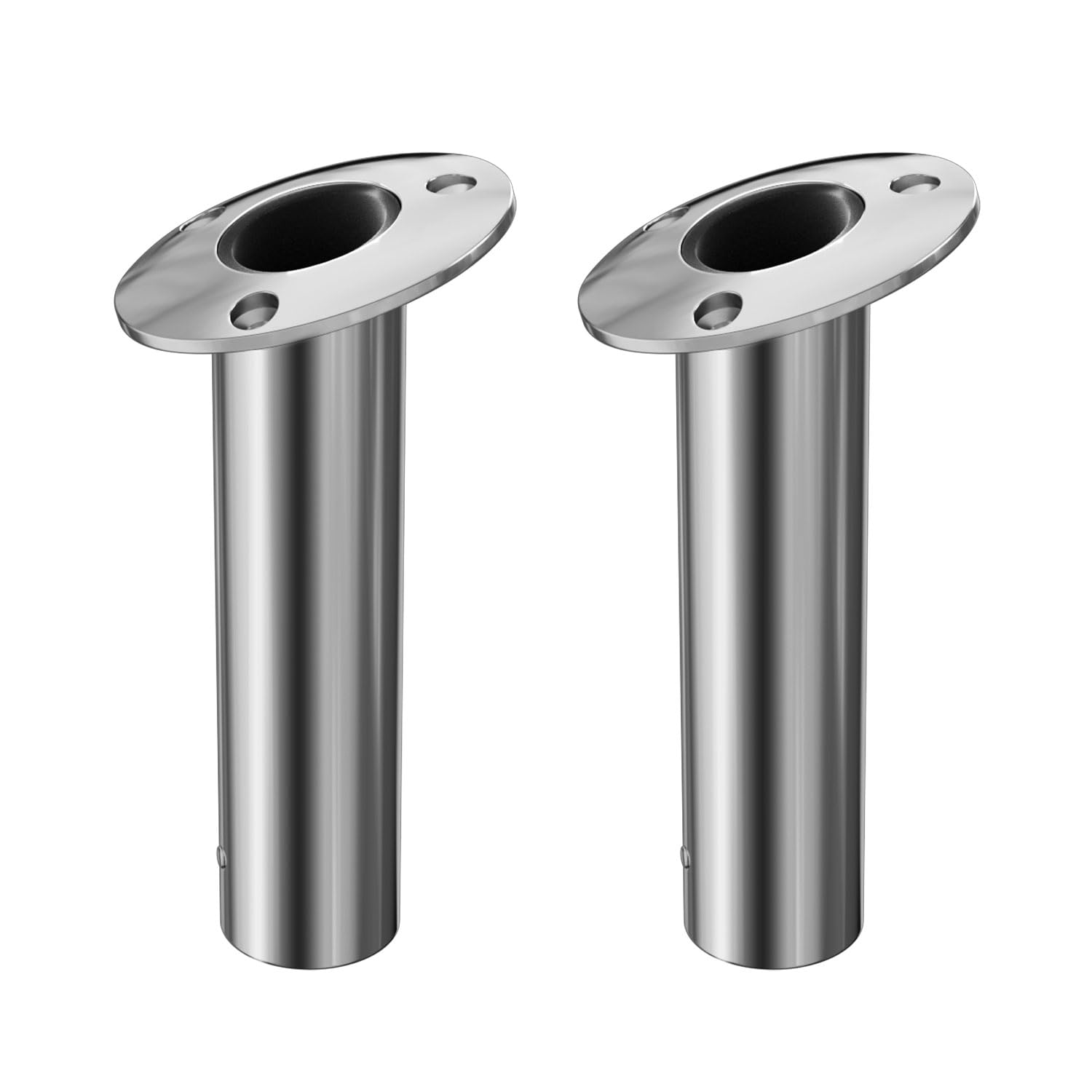 METRAXION 2Pcs Rod Holders for Fishing Boat, Heavy Duty 316 Stainless Steel Fishing Rod Pole Holder, Flush Mount, 15 Degree, Inner Tube and Gasket
