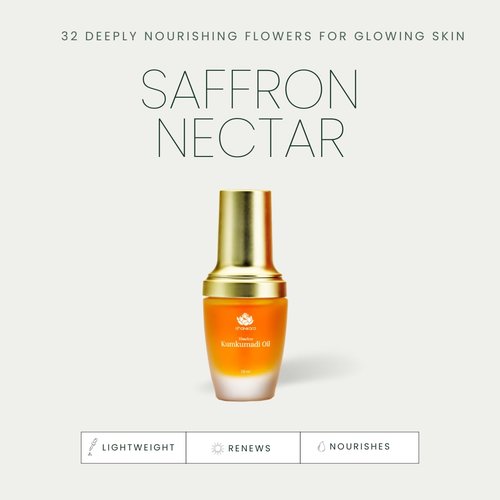 Shankara Kumkumadi Oil - Pure Saffron & 32 Ayurvedic Flowers for Glowing Skin | 18ml Hydrating Facial Oil
