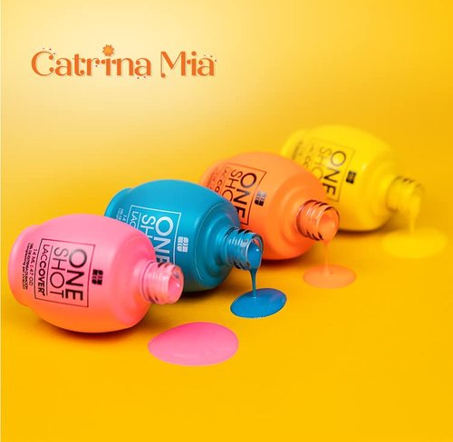 LACCOVER ONE SHOT - NAIL POLISH GEL SET CATRINA COLLECTION, 4 COLORS, 1/2 Fl Oz each one, by NAIL FACTORY