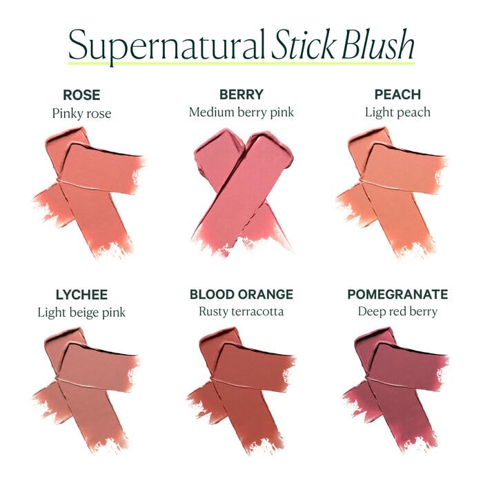 Well People Supernatural Stick Blush - Creamy Hydrating Multi-Use Formula for Cheeks & Lips | Vegan Berry Color