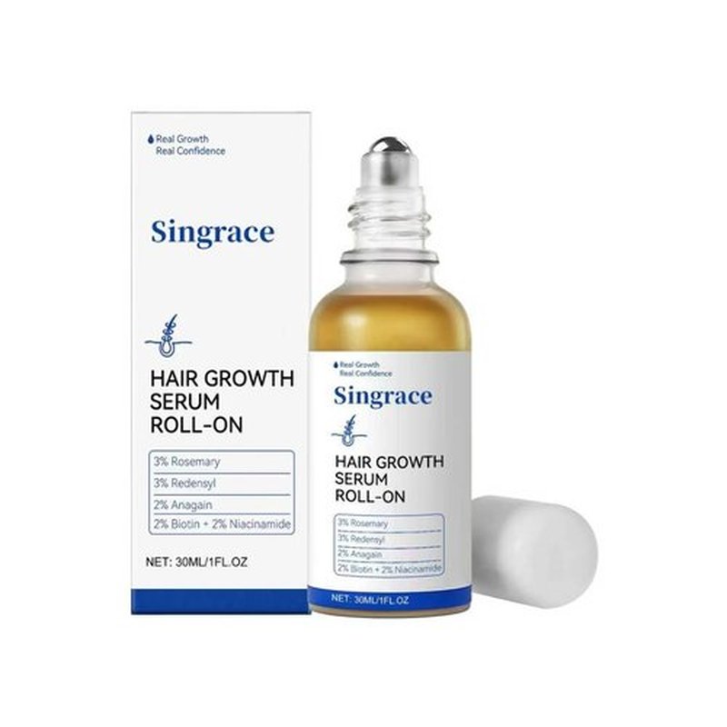 Hair Growth Serum for Thinning Hair | Strengthens & Thickens with Biotin | Fast-Absorbing Roll-On, No Rinse Needed (30ml)