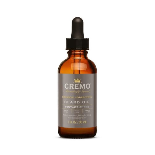 Cremo Beard Oil - Vintage Suede | 1 Fl Oz - Restore Moisture & Soften Beard, Relieve Itch