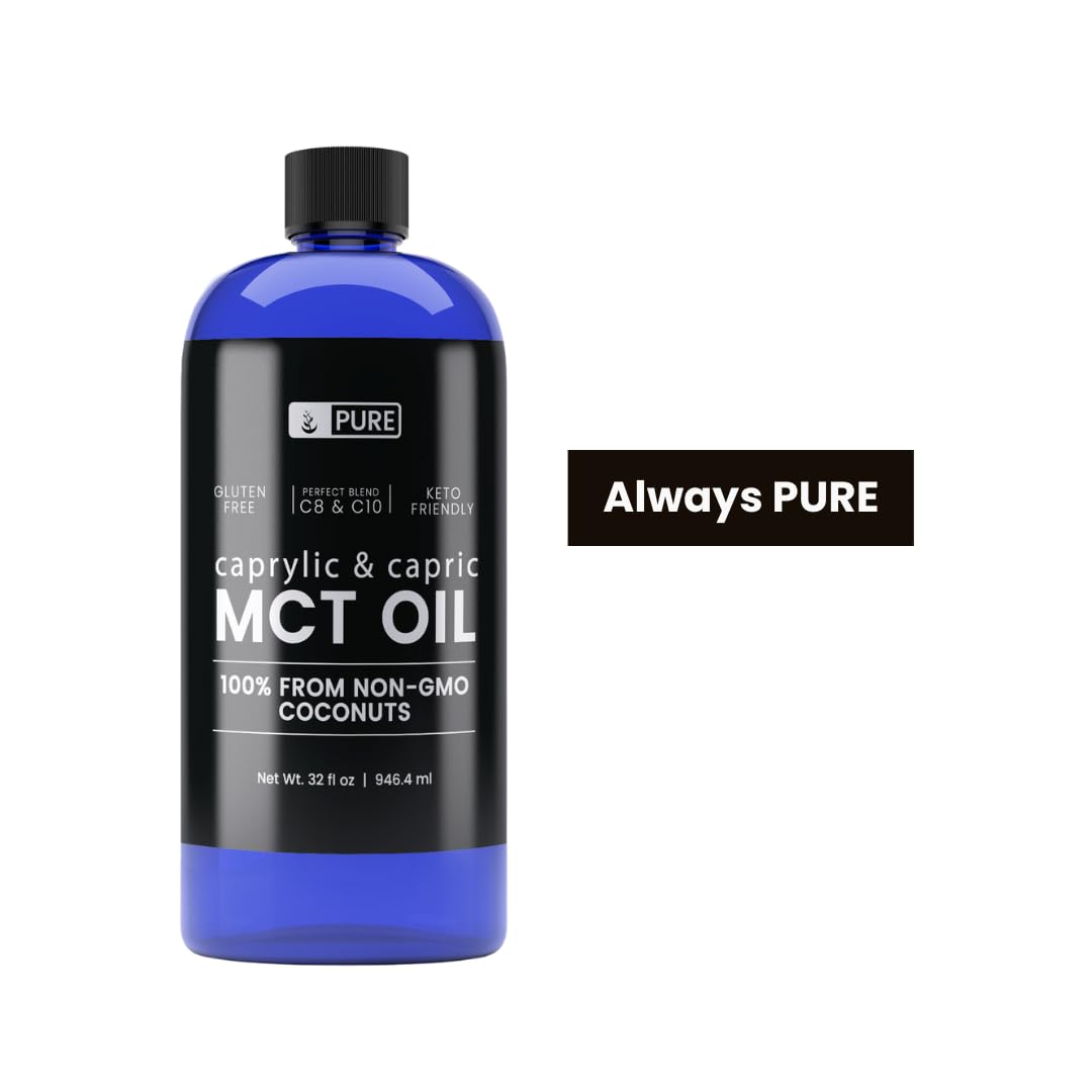 Pure Original Ingredients MCT Oil (32 fl oz) Caprylic & Capric, Keto Friendly, from Non GMO Coconuts