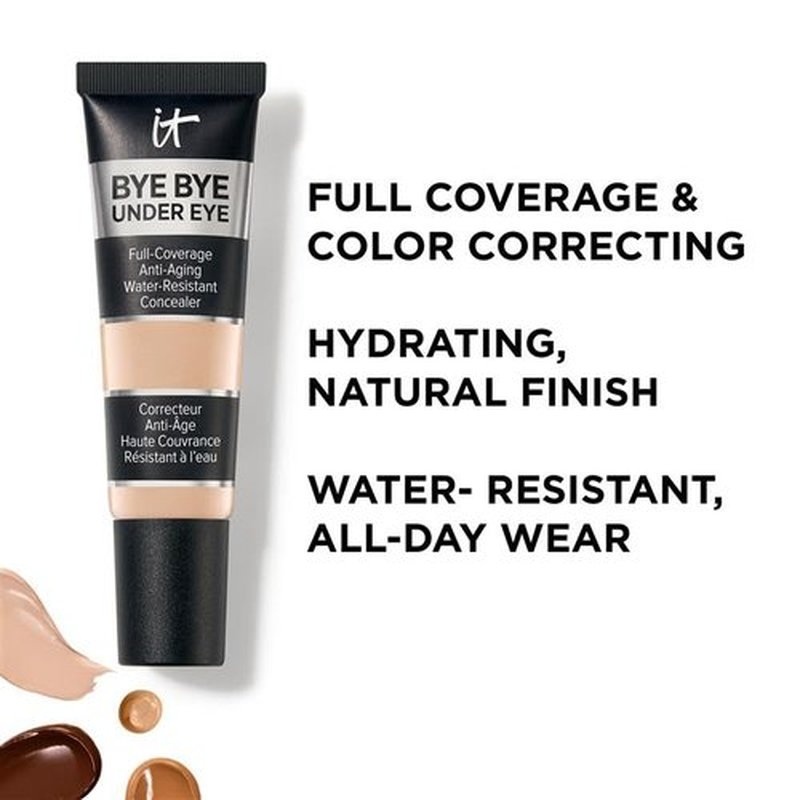 IT Cosmetics Bye Bye Under Eye Concealer - Water-Resistant, 24H Full Coverage for Dark Circles | 0.11 fl oz