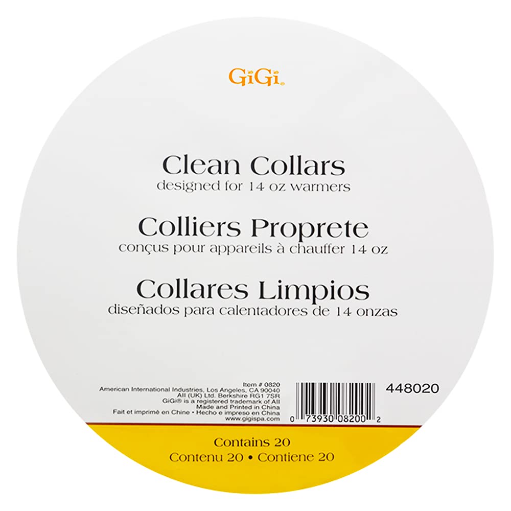 Gigi Wax Warmer Collars - Disposable Waxing Collars for 14 Oz Wax Warmer - No Mess Hair Removal Protection - Easy Cleanup for Salon & At-Home Use, 20 Pcs.
