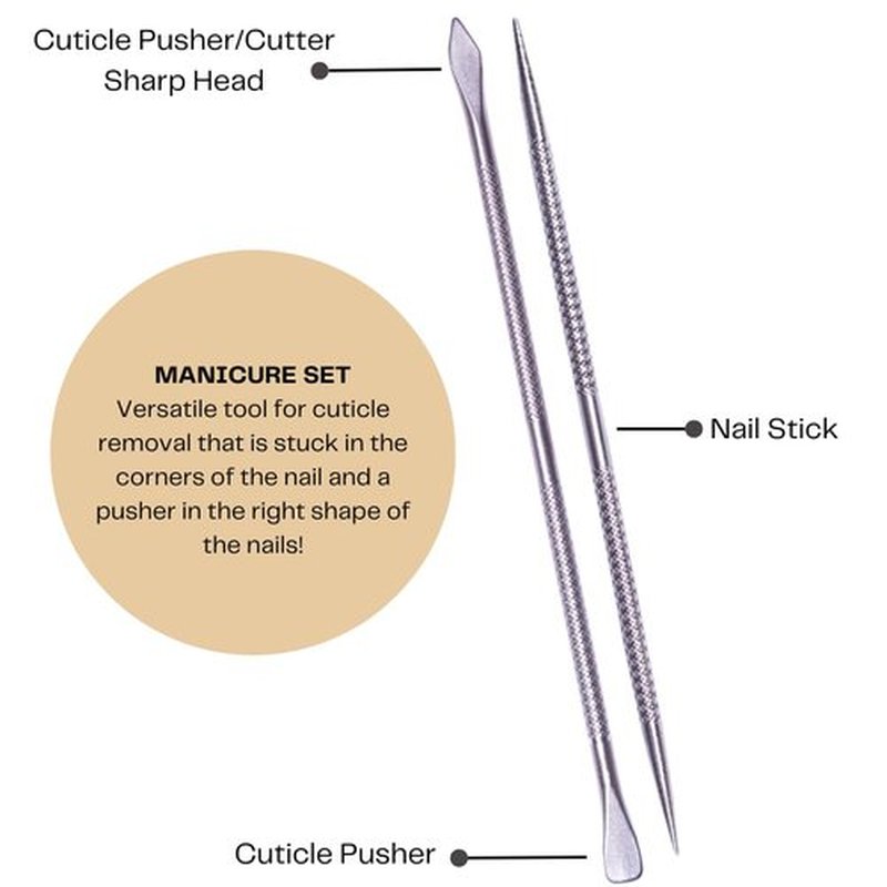 Mundial Nail Care 3-Piece Set | Professional Stainless Steel Cuticle Nippers & Nail Pusher Kit