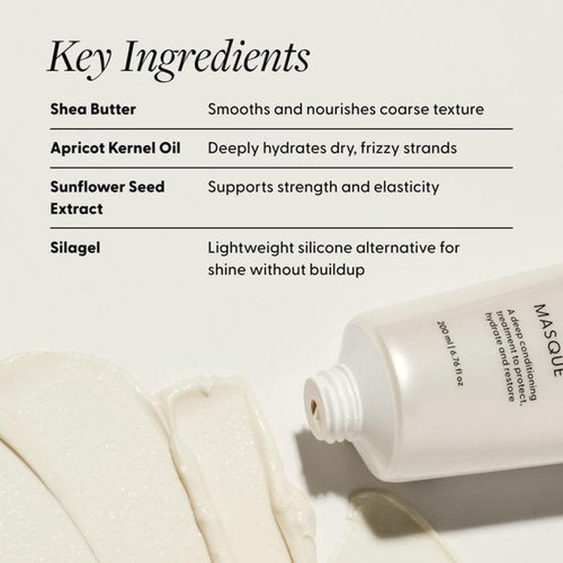 Arey Masque Deep Conditioner - Deep Hydration for Medium to Coarse Hair | Reduces Breakage & Tames Frizz | Vegan, 6.76 Fl Oz