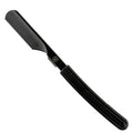 Parker Director Black Non-Folding Straight Barber Razor – Japanese-Style Razor with Stainless Steel Arm, Blade Protector Cap & Ergonomic Non-Slip Handle – Ideal for Professionals - 5 Blades Included