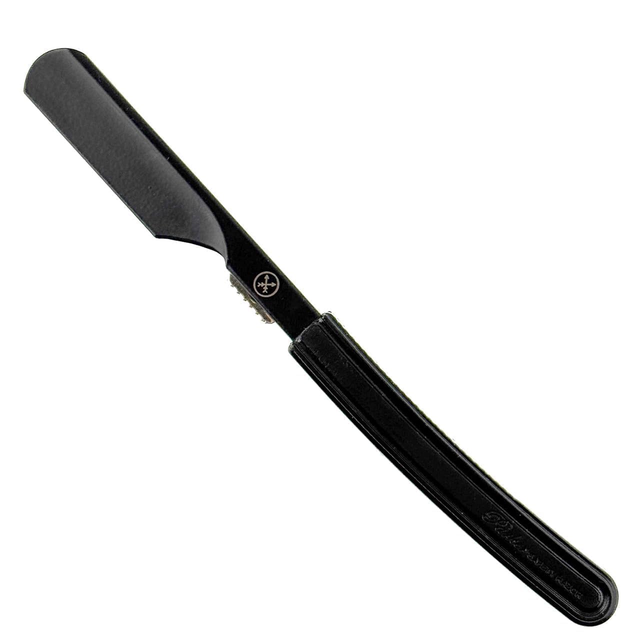 Parker Director Black Non-Folding Straight Barber Razor – Japanese-Style Razor with Stainless Steel Arm, Blade Protector Cap & Ergonomic Non-Slip Handle – Ideal for Professionals - 5 Blades Included