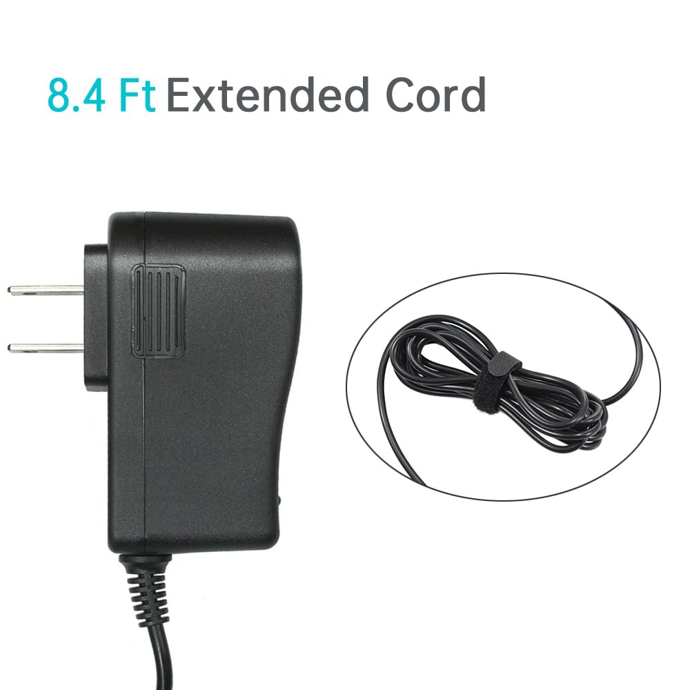 FouceClaus 12V Power Supply Charger Adapter for Yamaha PSR, YPG, YPT, DGX, DD, EZ Series Keyboard, Replacement PA130 PA-130B PA150, 8.4 Ft Long Power Cord