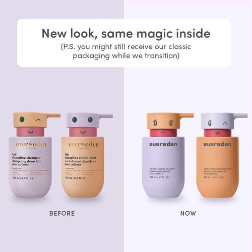 Evereden Kids Haircare Set - Hair Detangling Shampoo & Conditioner for Ages 3+ | Vegan, Sulfate-Free, Argan Oil