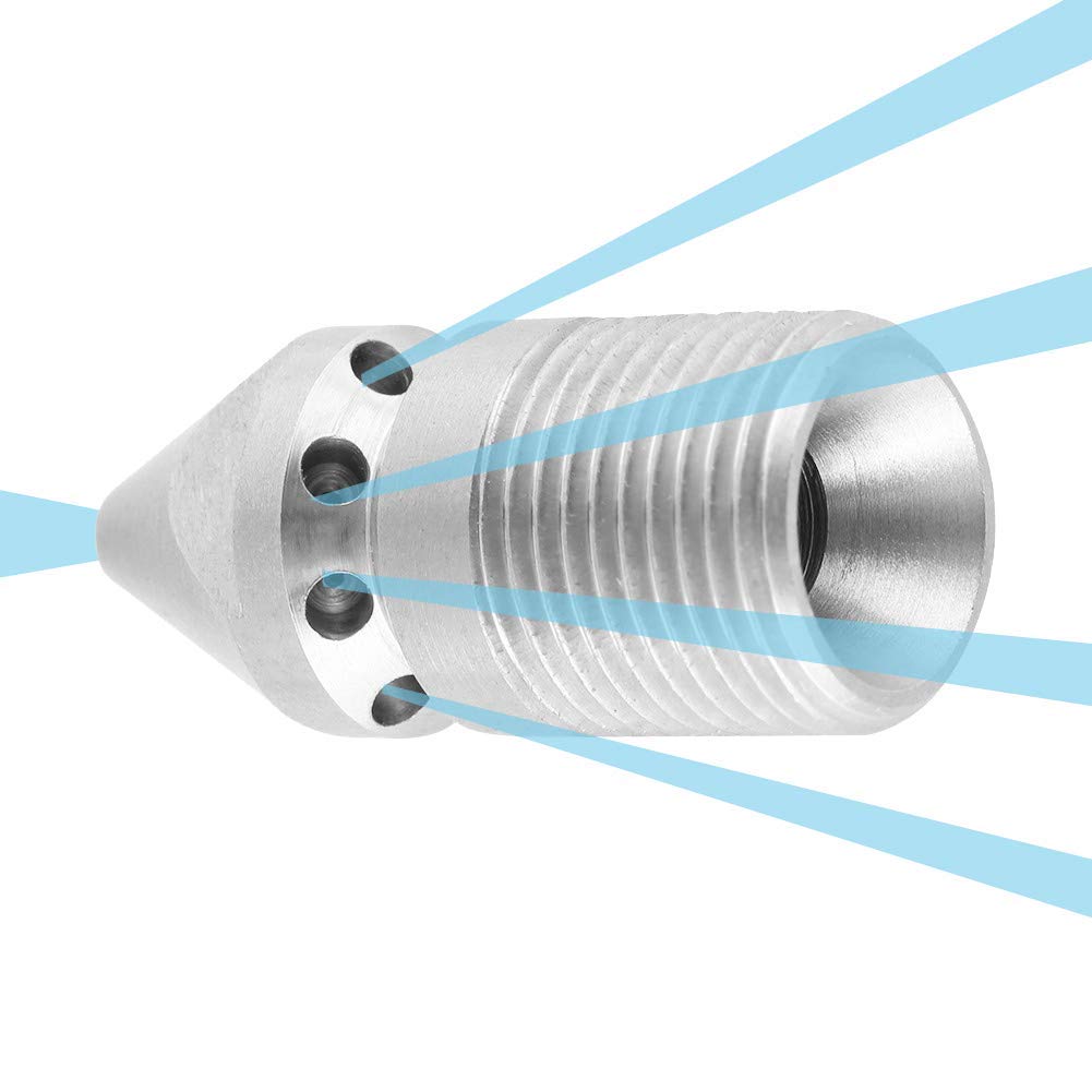 Stainless Steel SS304 Drain Cleaning Nozzle Pressure Washer Sewer Jetter Nozzle 3/8" Male Thread Pressure Sewer Jet Cleaning Water Pipe Drain Jetter Nozzle - 250 Bar