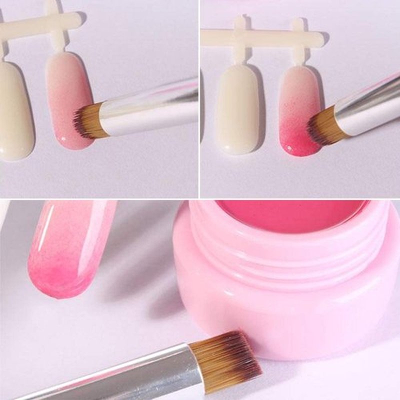 SILPECWEE 5Pcs Ombre Nail Brush Acrylic Nail Brush Set Nail Gradient Brushes Double Head Nail Art Sponges Pen Nail Art Tools Manicure Accessories