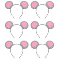 Beaupretty Mouse Ears Headband, 6pcs Mouse Costume Accessory Rat Ears Headband Kids Gray Cartoon Animal Headwear Cosplay Party Photo Props