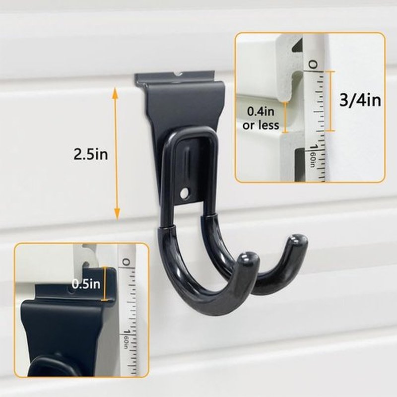 Slatwall Hooks - Multi-Size Garage Storage Utility Hanging Hooks | 14 Pack in Black