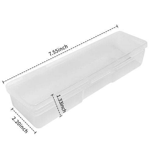 8PCS Manicure Tool Box, Plastic Storage Personal Box Nail Implement Organizer Case Box for Nail Art Pedicure Supply (Clear)