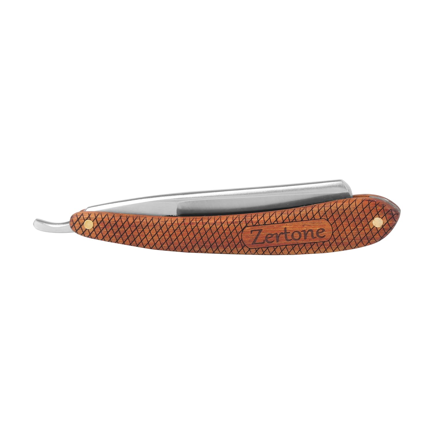 Vintage Straight Razors for Men - High Carbon Steel Blade, Genuine Wood Handle, Leather Sheath Included - Precision Shaving Tool for Men, Mens Straight Razor with Retro Design (Brown)
