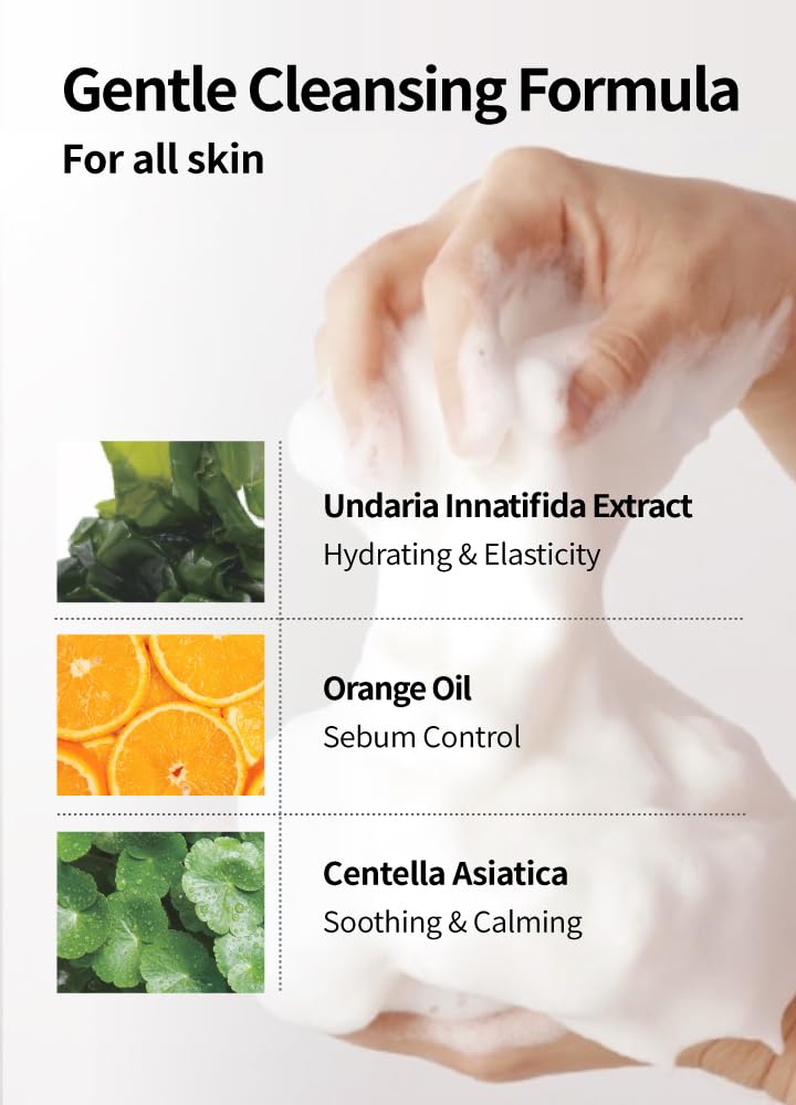 BEAUDIANI Pure Foaming Cleanser | Gentle Cica & Orange Oil Face Wash, Vegan Makeup Remover & Pore Minimizer for Sensitive Skin | Soothing pH Balanced Deep Cleansing Korean Skincare